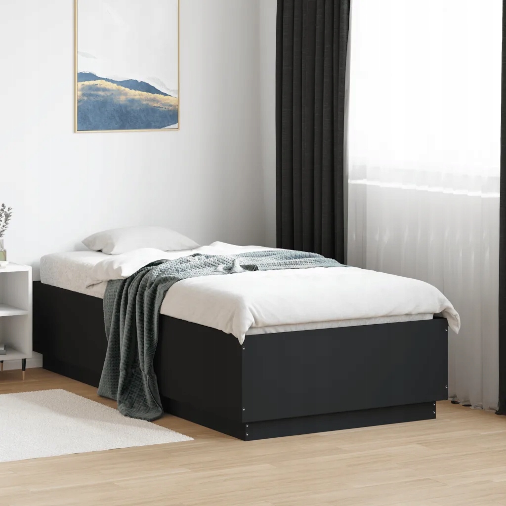 Rám postele černý 90 x 190 cm kompozitní dřevo Černý 3209752