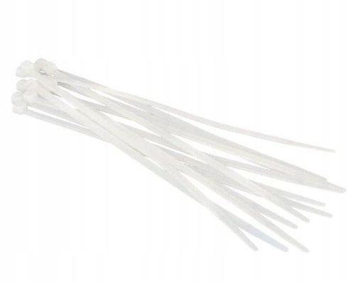 BARDZO MOCNE OPASKI ZACISKOWE TRYTYTKI TRYTKI KABLOWE BIAŁE 4×200mm 100SZT