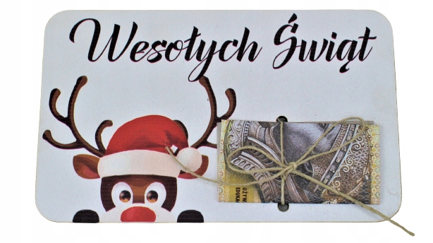 

Drewniana Kartka Świąteczna Renifer Kolor