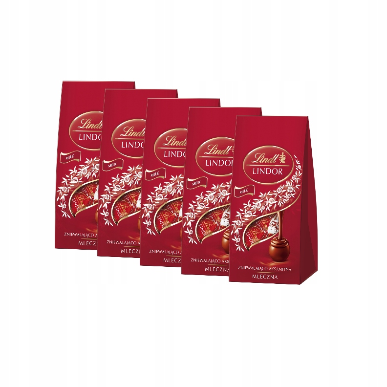 Zestaw Lindt Lindor Praliny czekoladki pralinki z czekolady mlecznej 5x100g