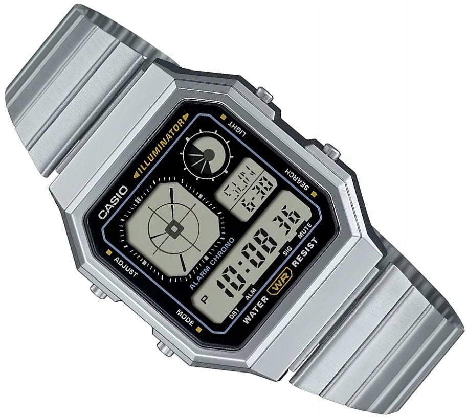 Hodinky Casio A130WE-1AEF Vintage Digitální Analogové Hodinky 34 mm Box