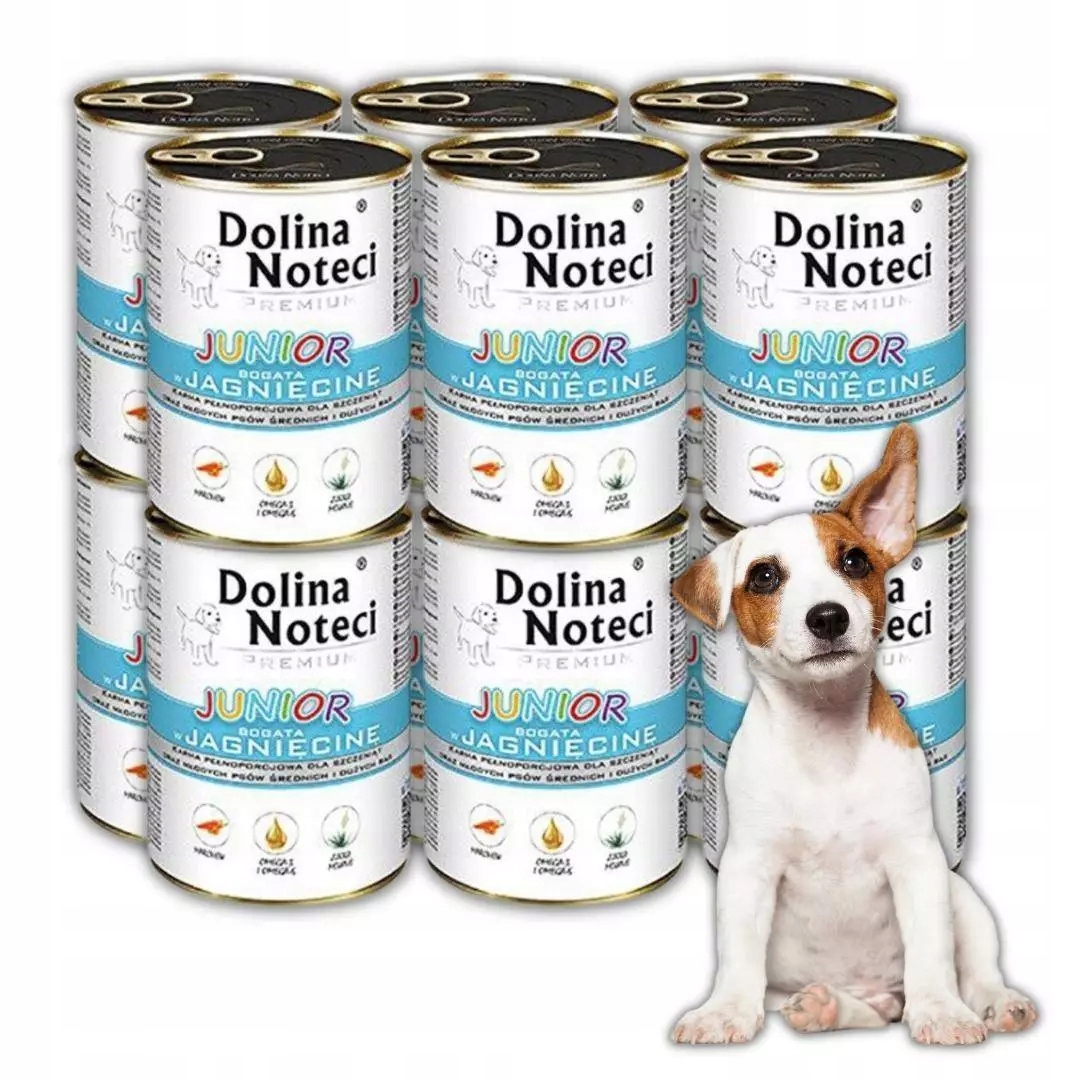 Levně Dolina Noteci Premium Junior 12x400g Vlhké Krmivo pro psy bohaté na jehněčí maso