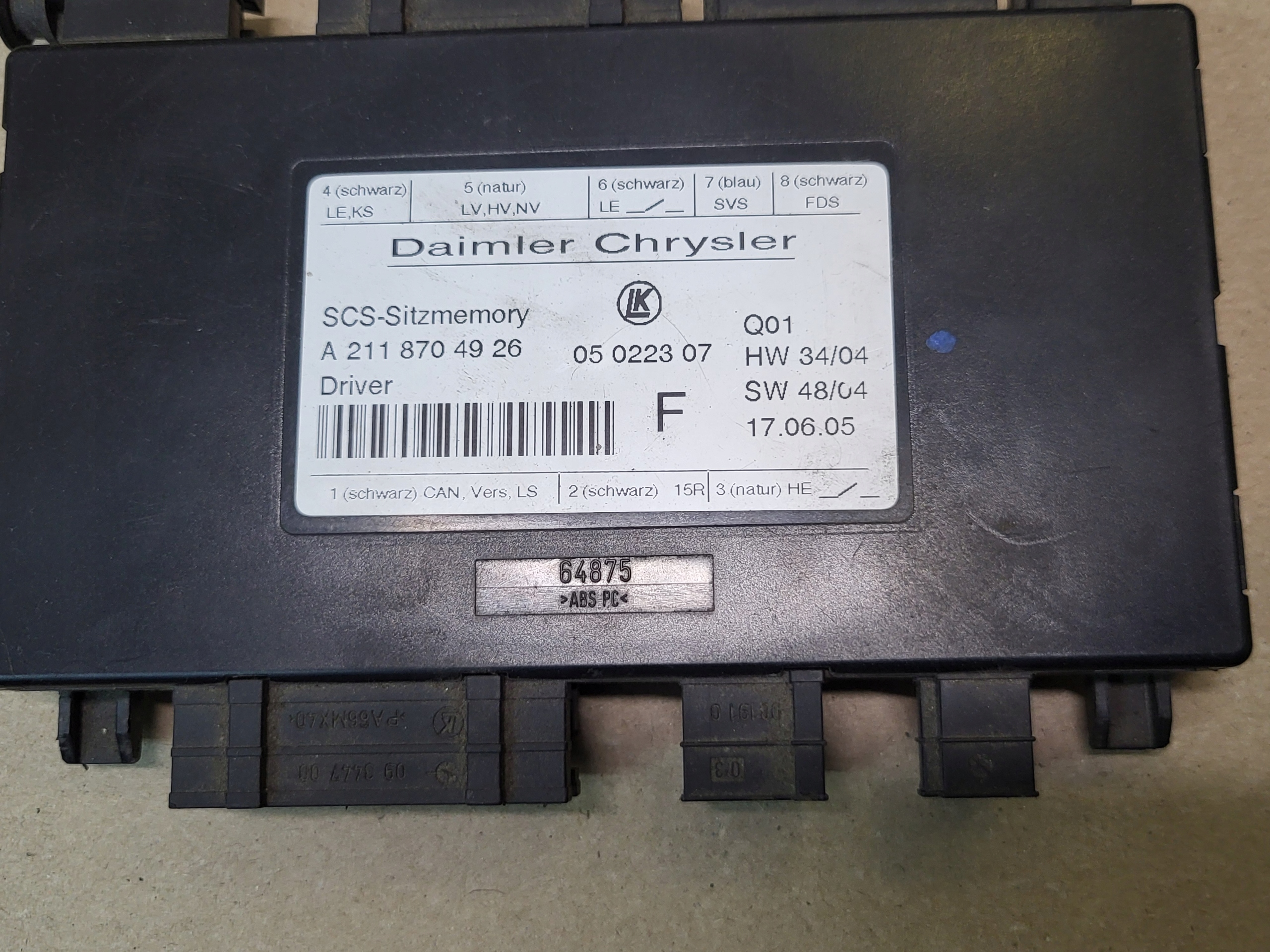 module control unit seat MERCEDES ML W164 GL R W251 CLS E W211 OE EUROPA