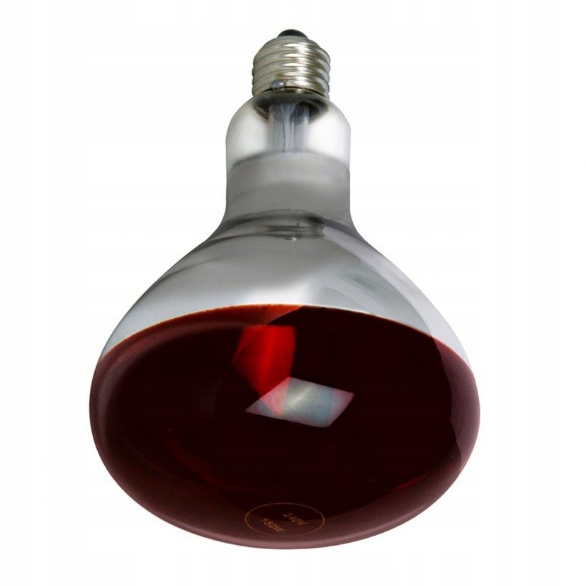 BELLIGHT Promiennik R125 230V CZERWONY KWOKA E27 175W