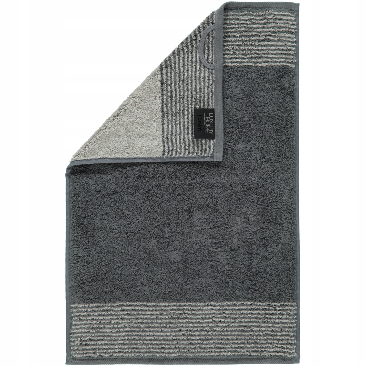 Plážový ručník Two-Tone 80x200 Hladký antracitový froté 520 g/m2 Cawoe