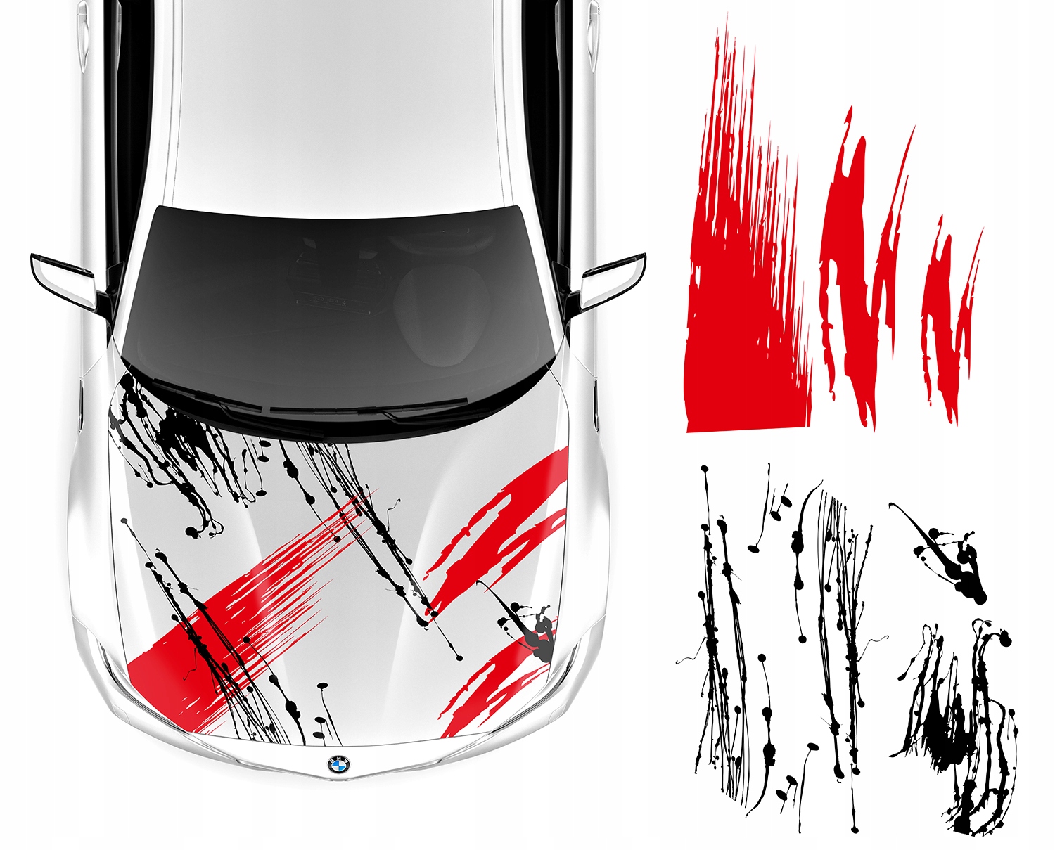 Nálepka Grafika na auto Maska Motív Mazany Šmuhy Dym Zateki 92x240