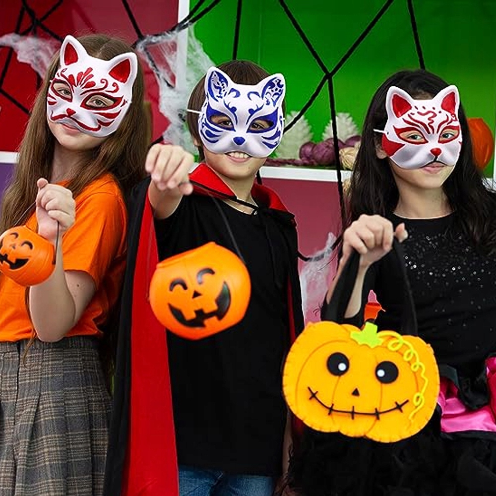 5SZT MASKA NA TWARZ DLA KOTA THERIAN COSPLAY DO MALOWANIA DIY BIAŁY PAPIER Materiał papier