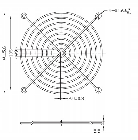 

Osłona 120 mm do wentylatora metalowa chromowana