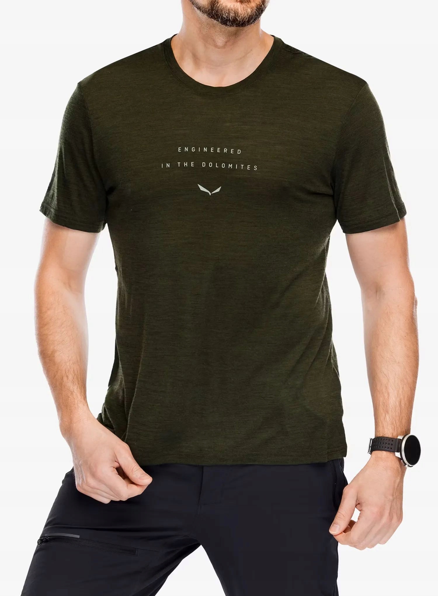 Tričko Salewa Eagle Eitd Am T-Shirt tmavě olivová M