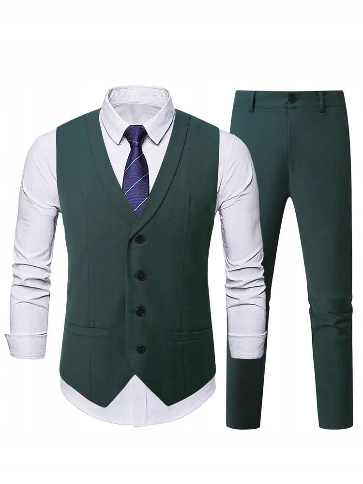 Elegantní Lahvově Zelená Vesta S Zeleň Shein Velikost 2XL 1JB