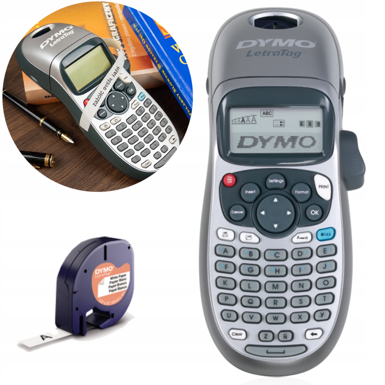 Tiskárna Dymo LT-100H Letratag páska 12 mm pro samolepky Baterie Bonus