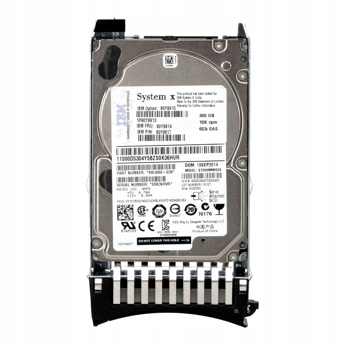 Ibm 90Y8914 90Y8917 300GB 10K 64MB SAS-2 2.5'' ST300MM0026 Hdd 300 Gb, 10 000 ot./min, Sas 2.5"