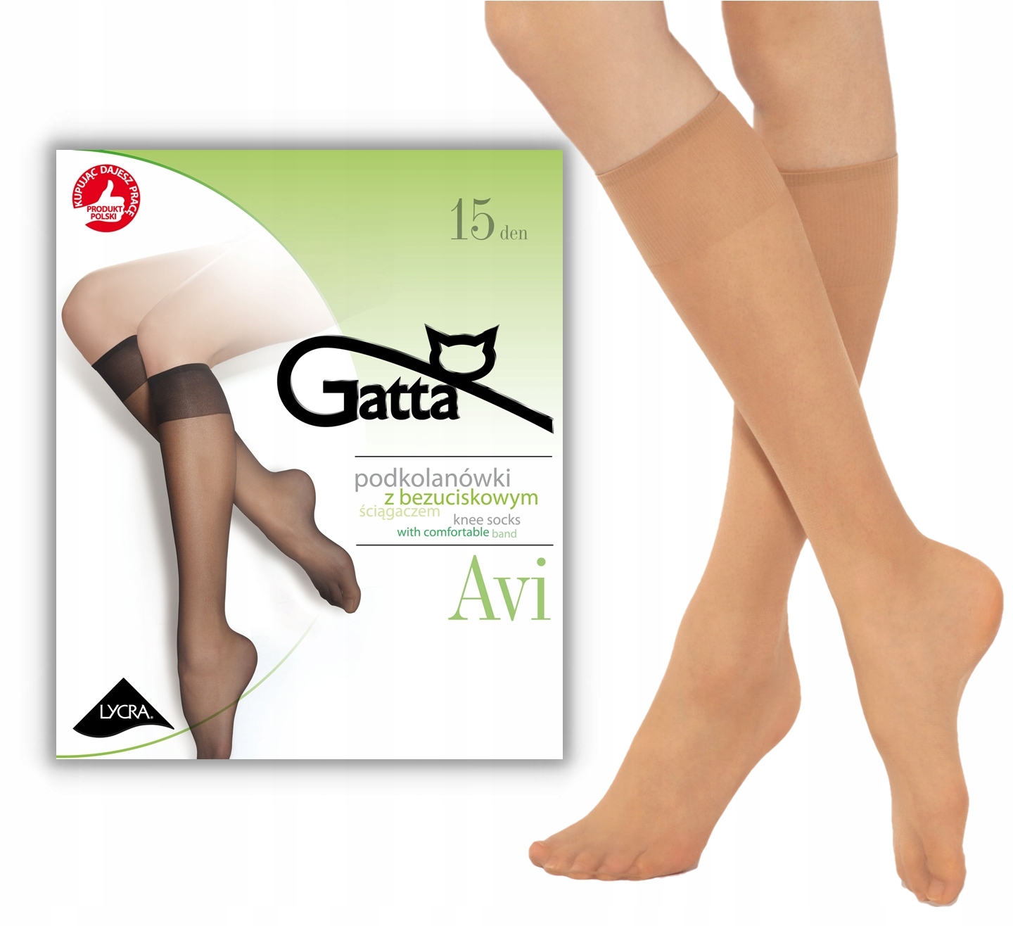 

Gatta Lycra Podkolanówki Avi damskie 2 Pary golden