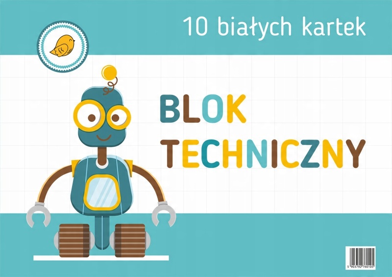

Blok techniczny szkolny A4 10 kartek biały