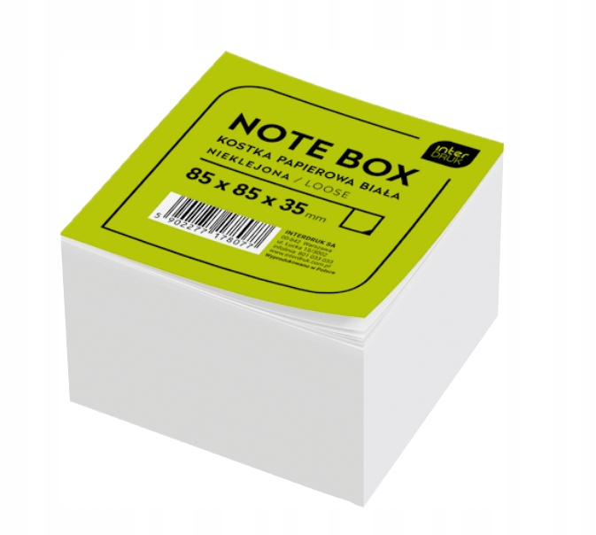 

Kostka notes biurowa nieklejona biała 85x85x35