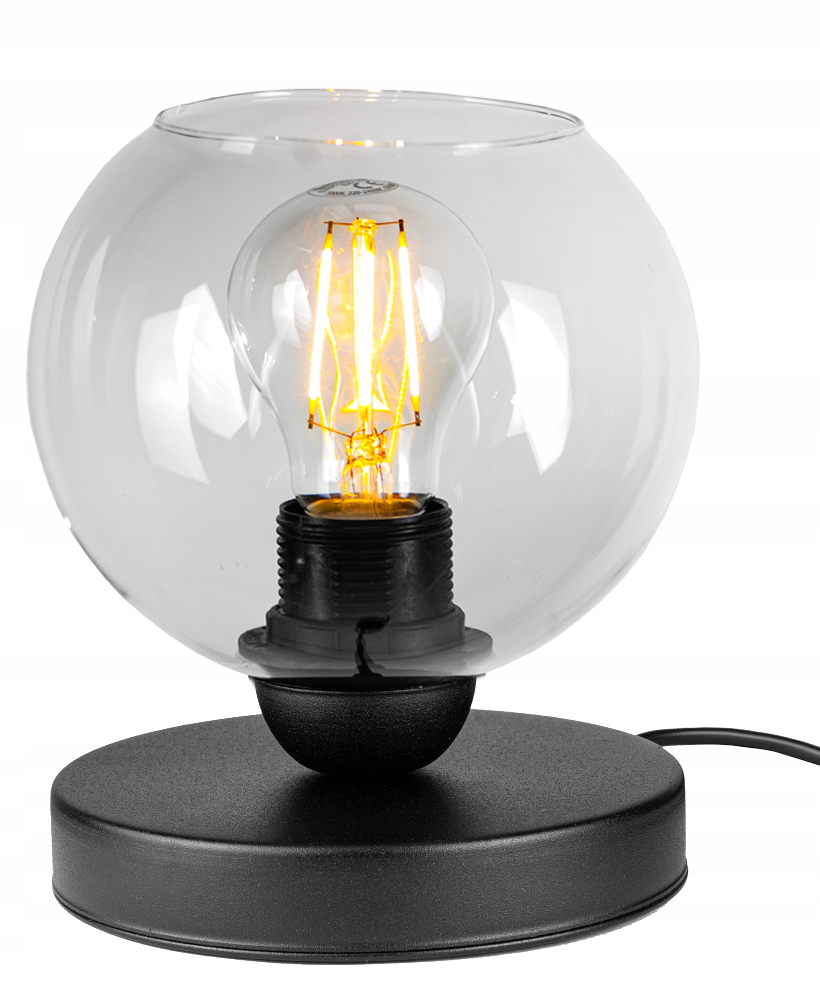 NOWOCZESNA LAMPKA BIURKOWA STOŁOWA NOCNA KULA LED Długość/wysokość 18 cm