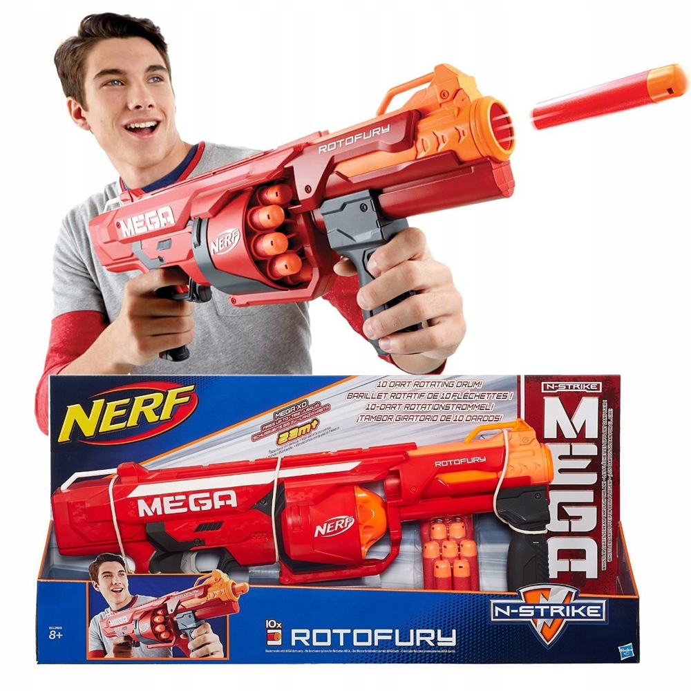 NERF MEGA ROTOFURY + OPASKA + DODATKI Materiał plastik inny