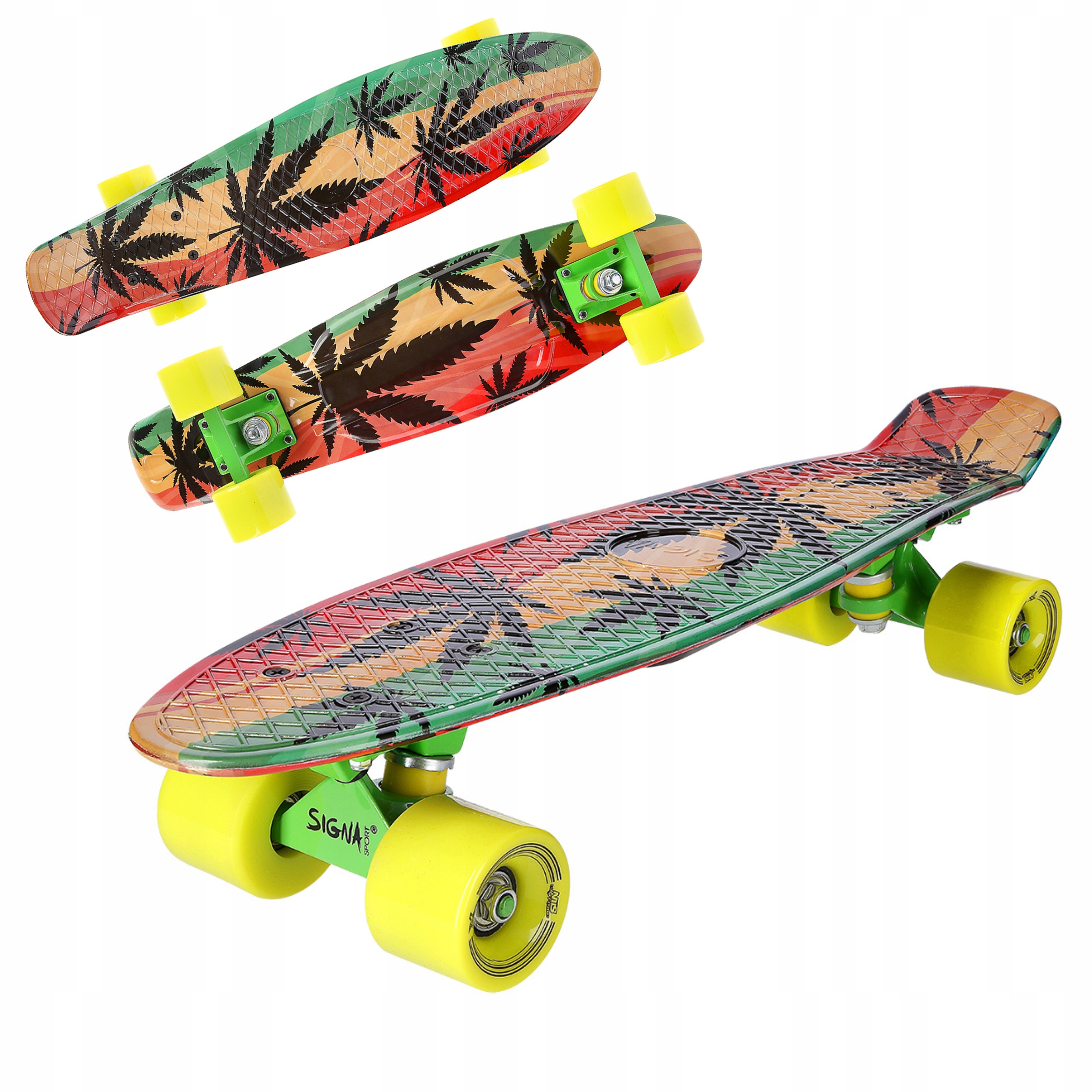 Fiszka Pennyboard Deskorolka Signa Reggae Art Rasta ABEC-7 56cm