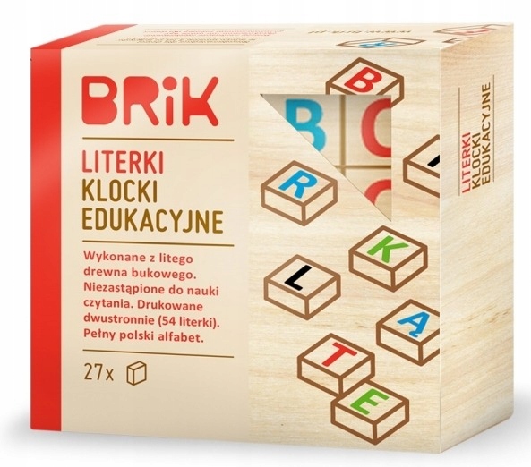 

Klocki Edukacyjne Literki Drewniane Alfabet Brik