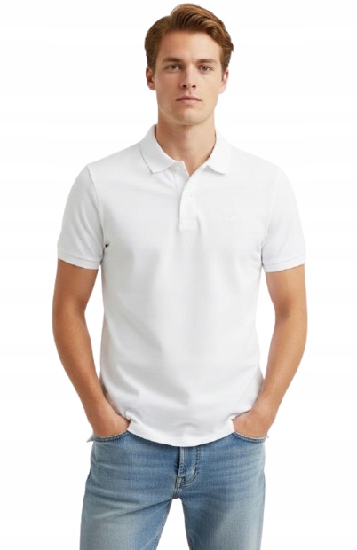 Polo tričko Abercrombie Hollister tričko velikost XL, bílé