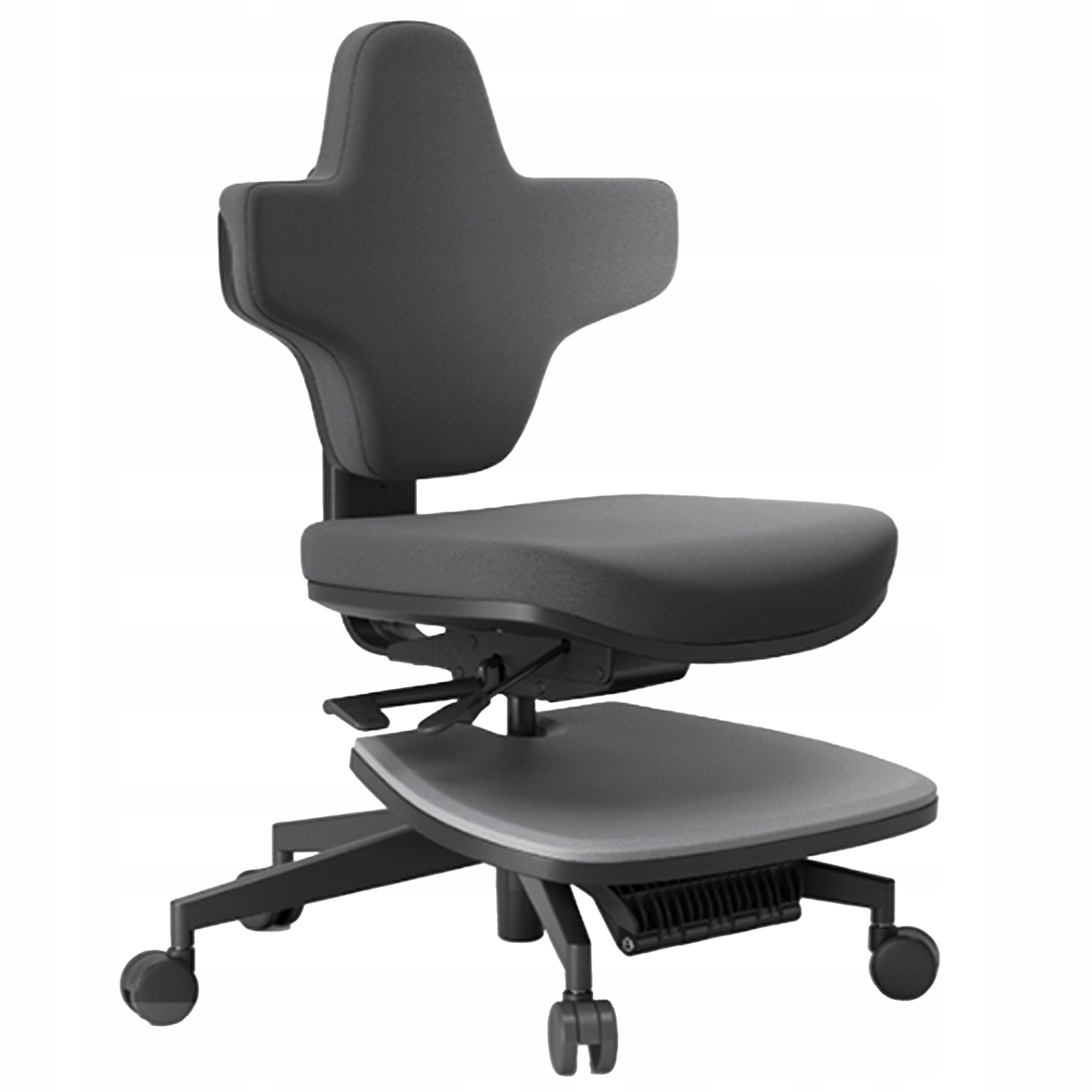 Ergonomické kancelářské křeslo s rozkládací podložkou na stání, vysoká šedá barva