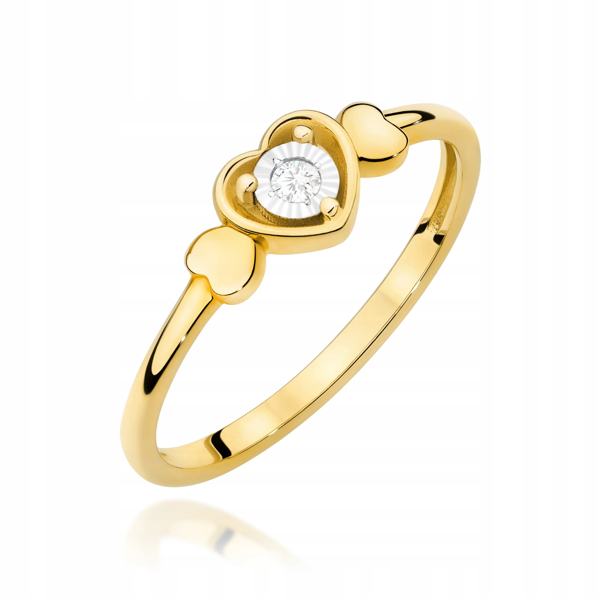 Zlatý Prstýnek 585 Zásnubní Srdce S Briliantem Gravírování Bonus