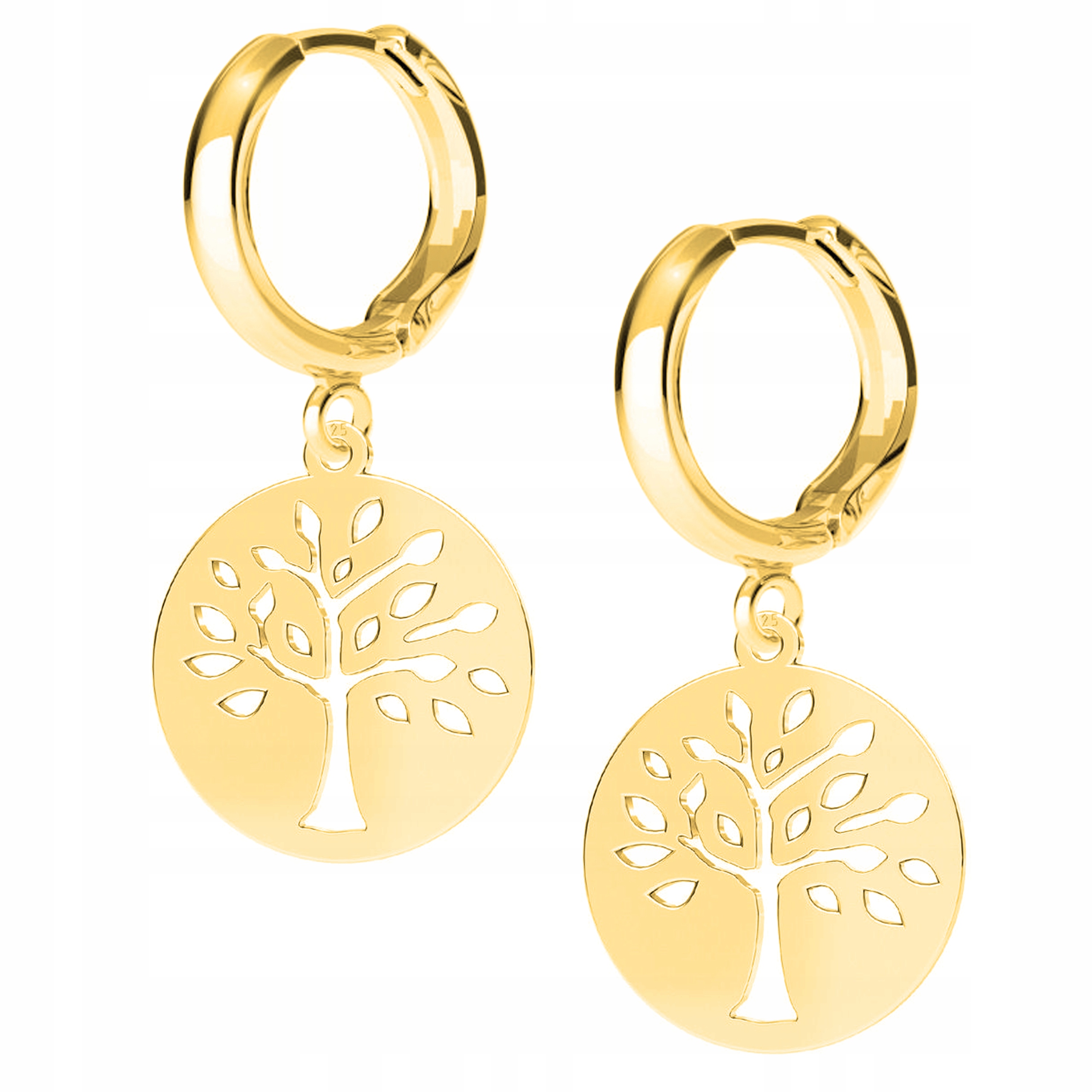 Náušnice zlaté Strom Stromek Tree 925
