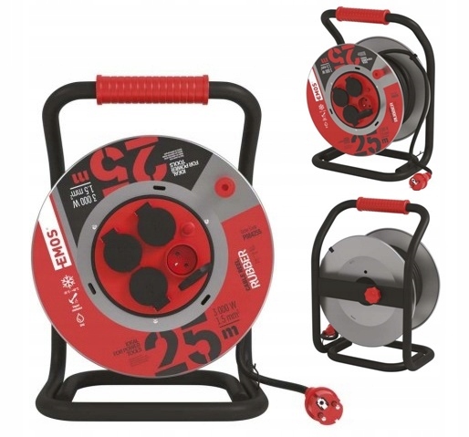 PRZEDŁUŻACZ OGRODOWY BĘBNOWY NA BĘBNIE BUDOWLANY DO KOSIARKI ZWIJAK 25m 4gn