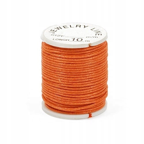 SW38 Sznurek woskowany 1mm Szpulka 10m pomarańcz.