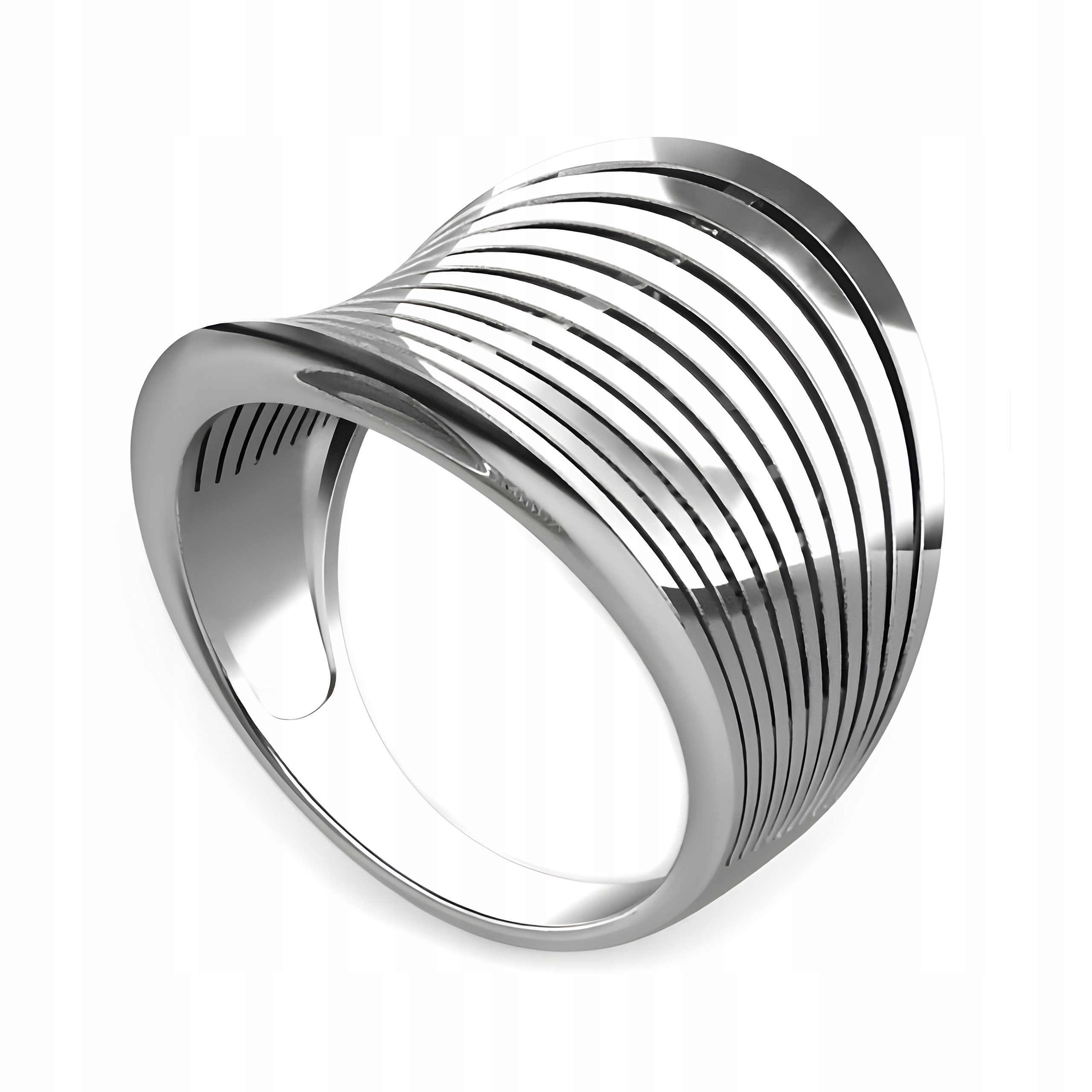 Prstýnek 925, leštěný, elegantní, geometrický vel. 21