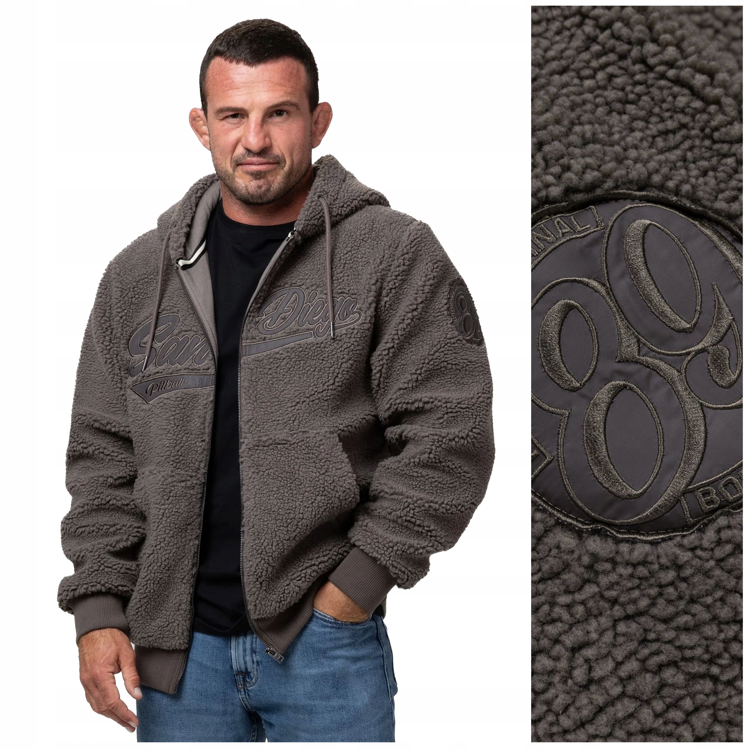 Pánská Pánská mikina s kapucí Pit Bull "galaxy" vel. M šedo-hnědá