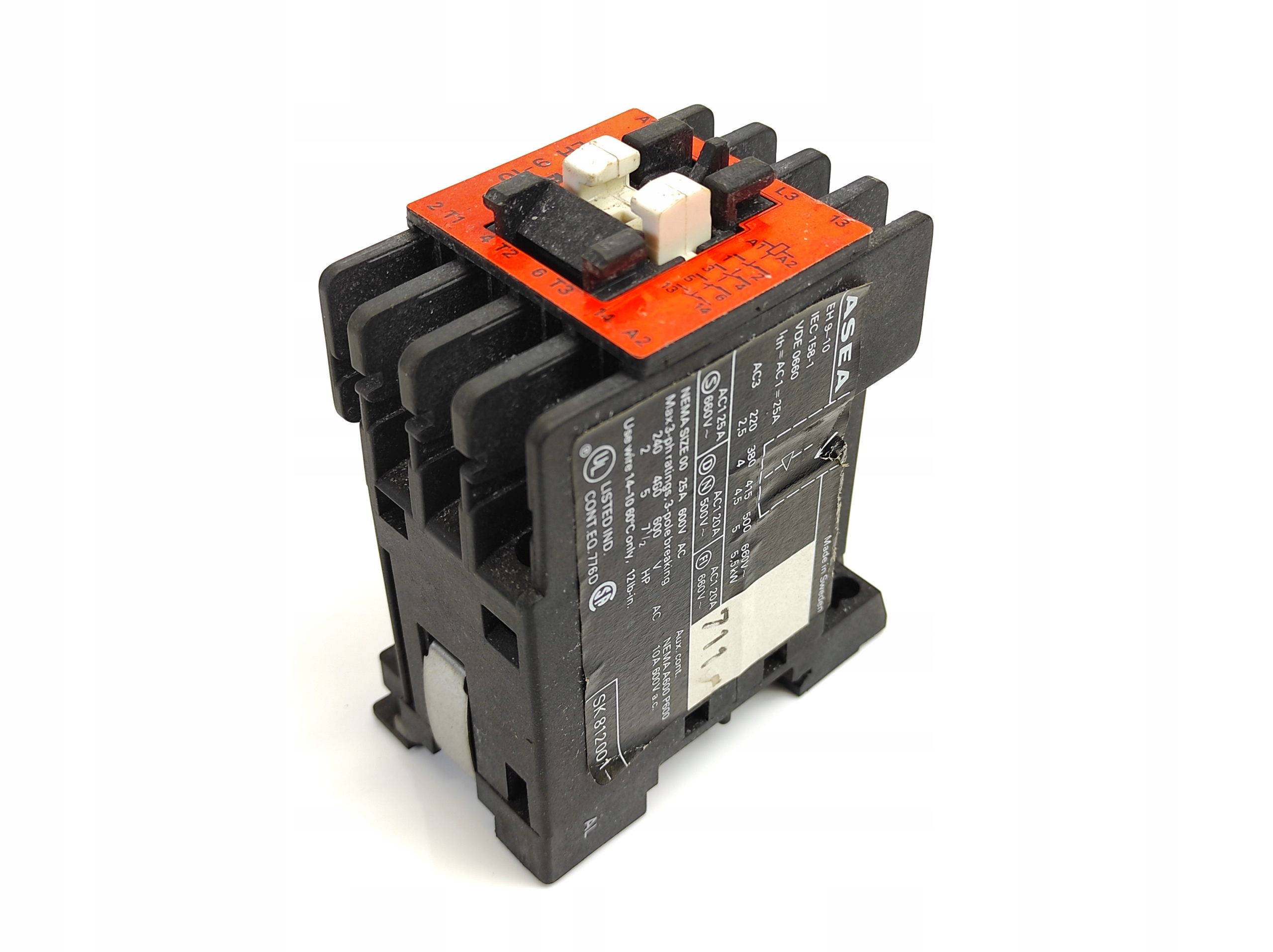 ASEA EH 9-10 2,5-5,5kW 25A STYCZNIK CEWKA 220V 4NO Rodzaj stycznik