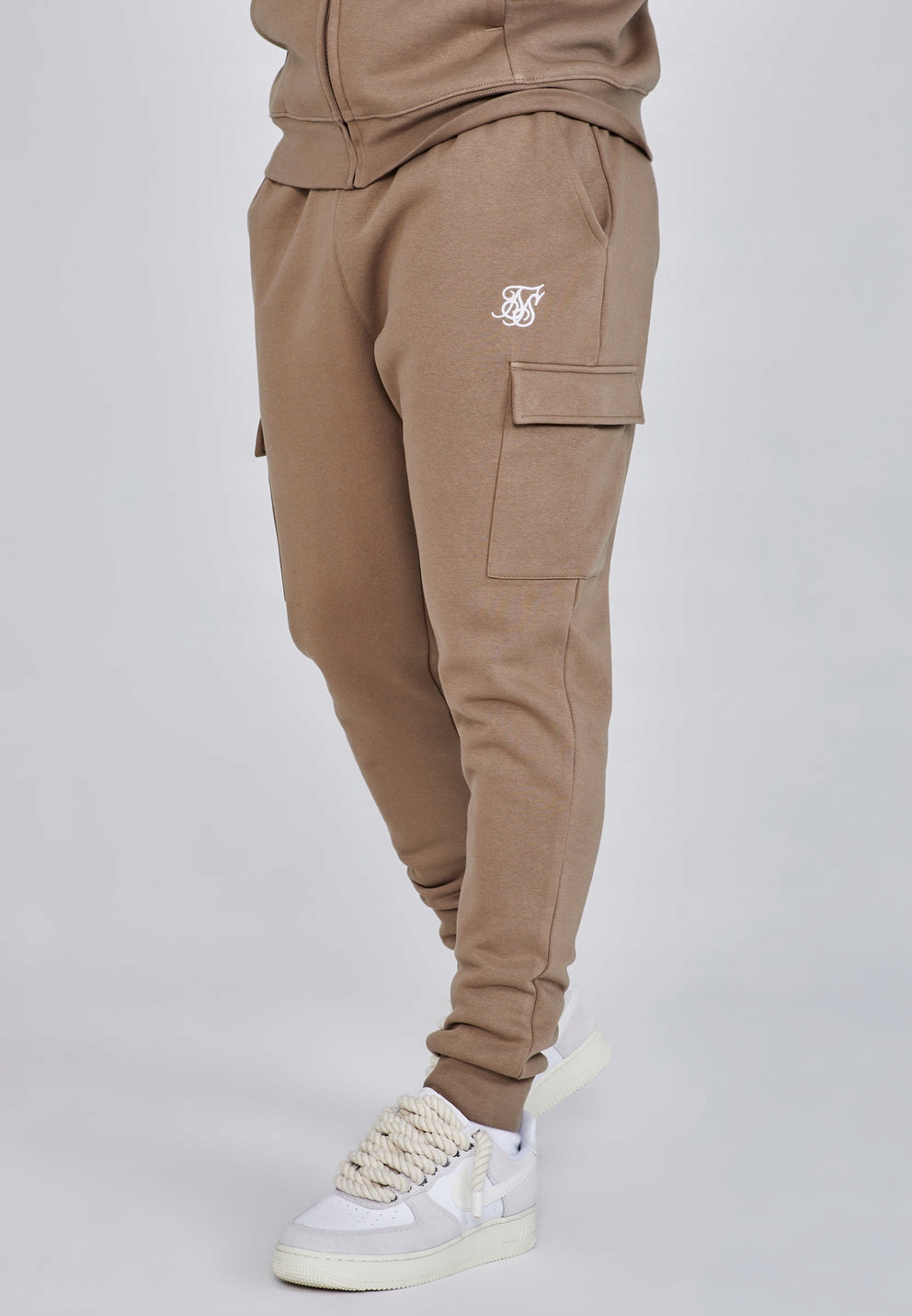 Siksilk Essentials Cargo Joggers SS-27096 Teplákové kalhoty hnědé XL