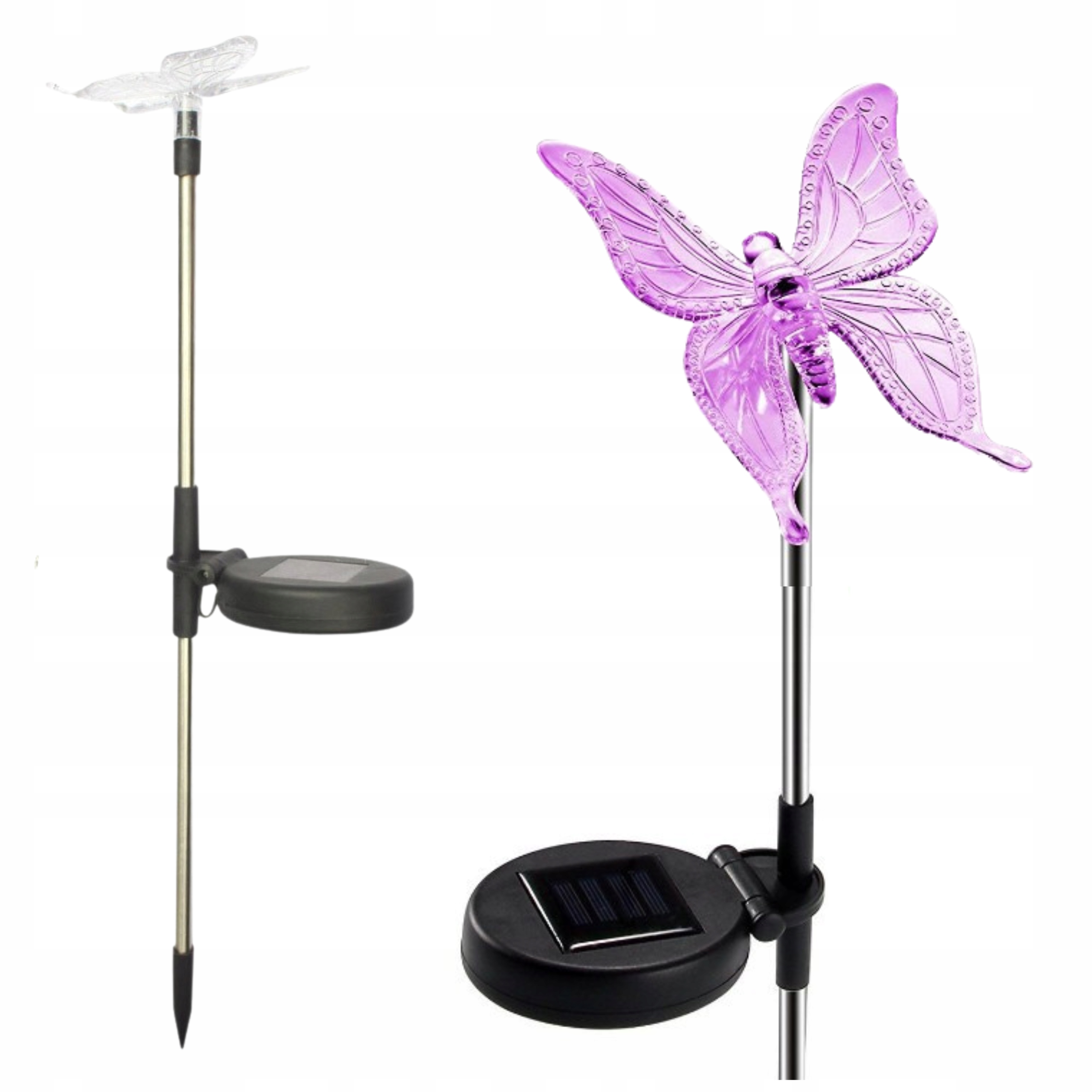 LAMPA LAMPKA SOLARNA LED WBIJANA MULTIKOLR RGB MOTYL Marka EM&EM