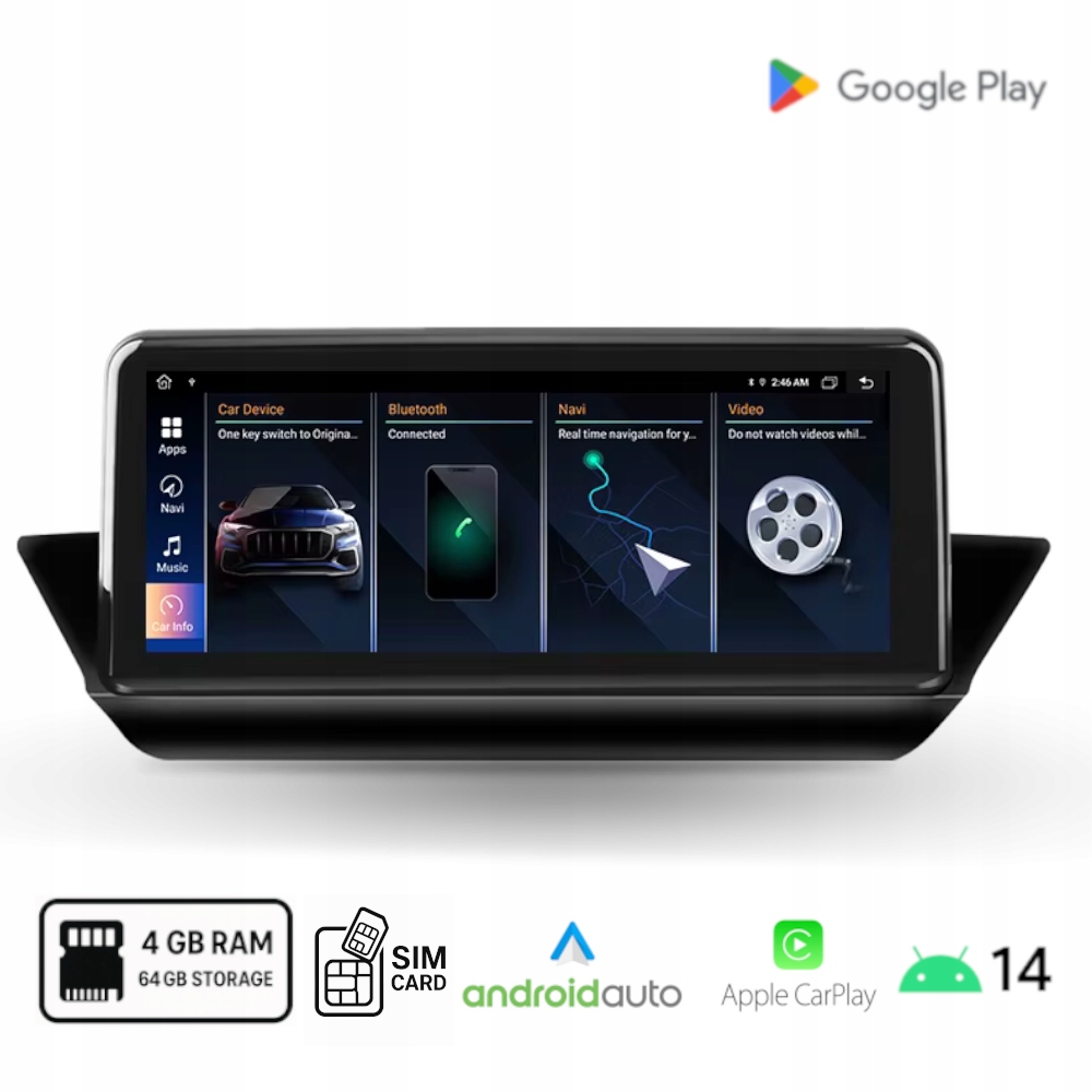 Radio Android do Bmw X1 E84 Android Auto Carplay Wi-Fi Sim 4+64 Gb