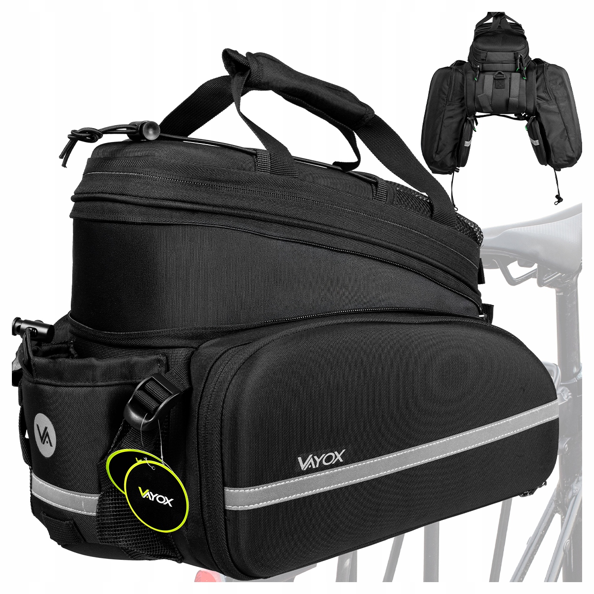 Sakwa Rowerowa Na Bagażnik Torba Na Rower Duża Wodoodporna Pokrowiec Vayox