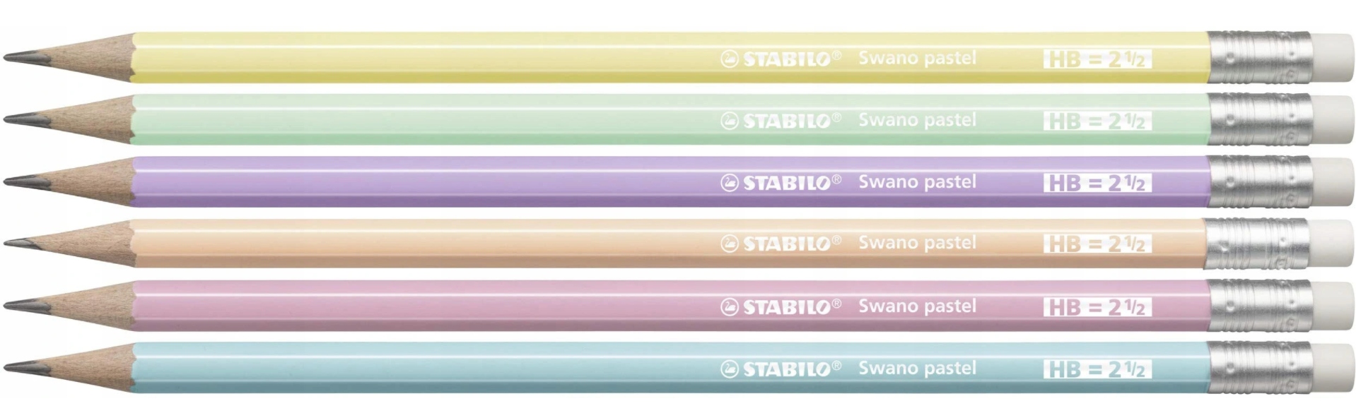 

Ołówki z gumką Stabilo Swano Hb pastel 6 sztuk