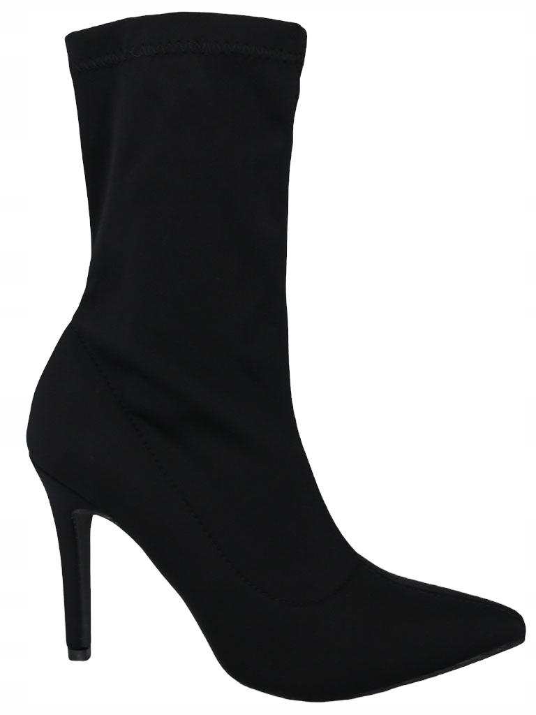 Kotníkové Boty Ze Streče Ponožky Na Podpatku Černé Elastické Dámské Boty 36