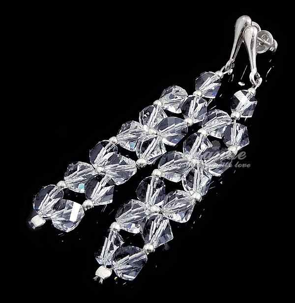 Krystaly Náušnice Crystal Helix Stříbro