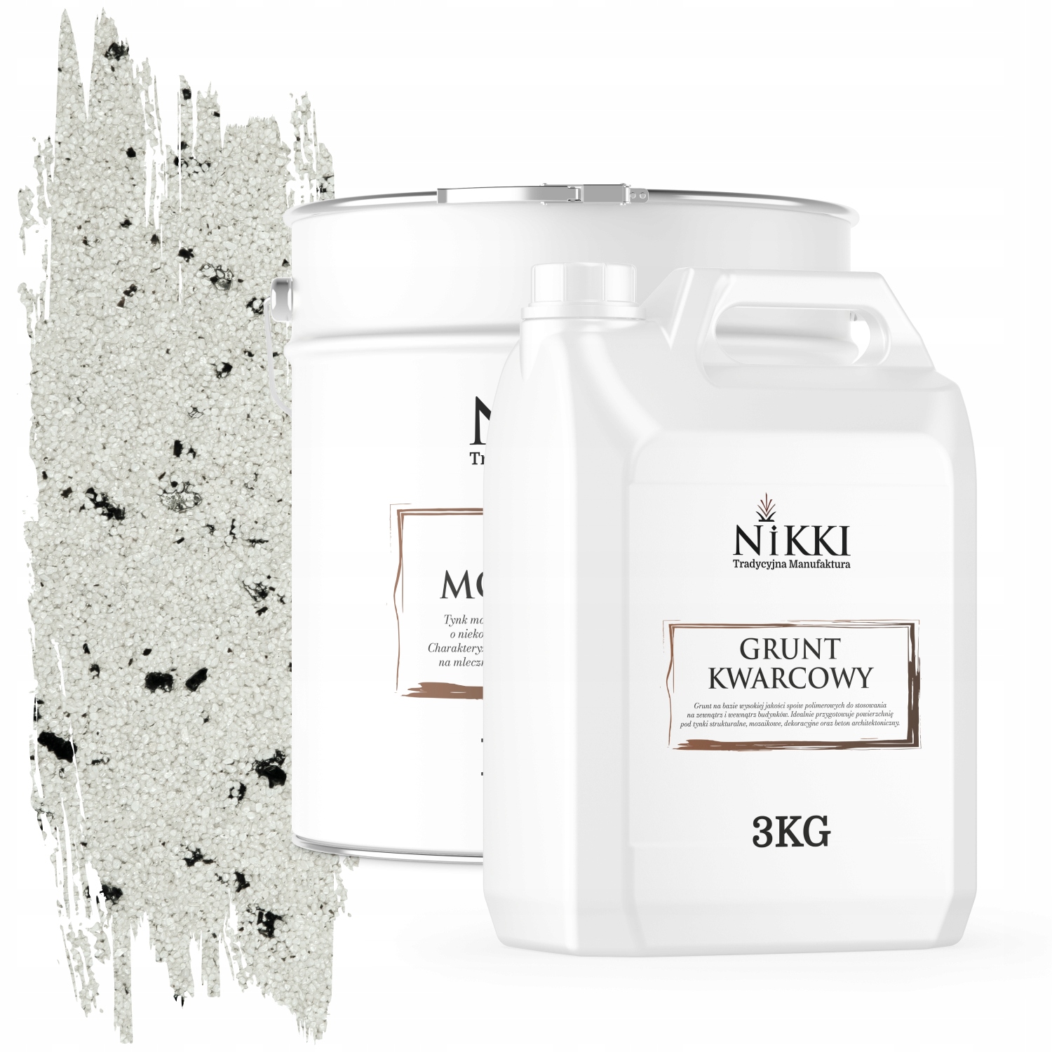 Mozaiková Živicová Omietka Biela Čierna Mika M02 Ozdobná Sada 12,5KG Základný Náter