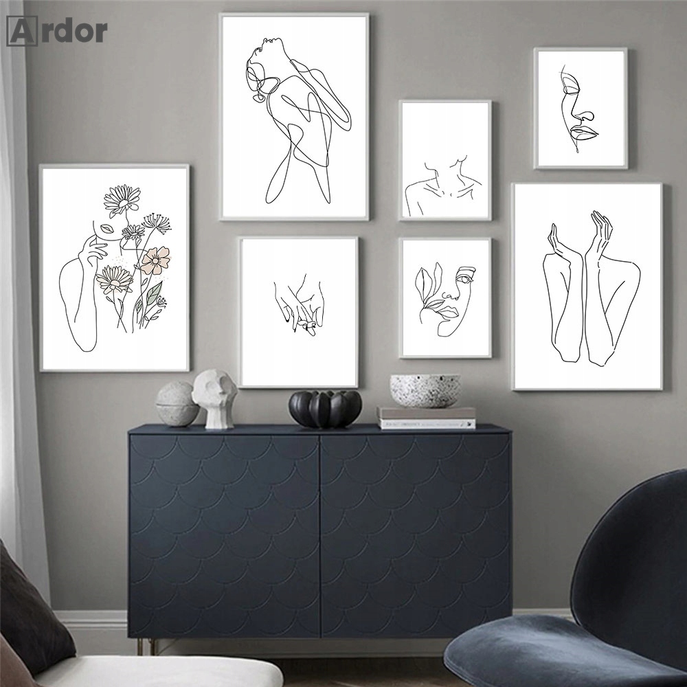 Abstract Line Prints Female Body Wall Poster Kod producenta 4125632981D1