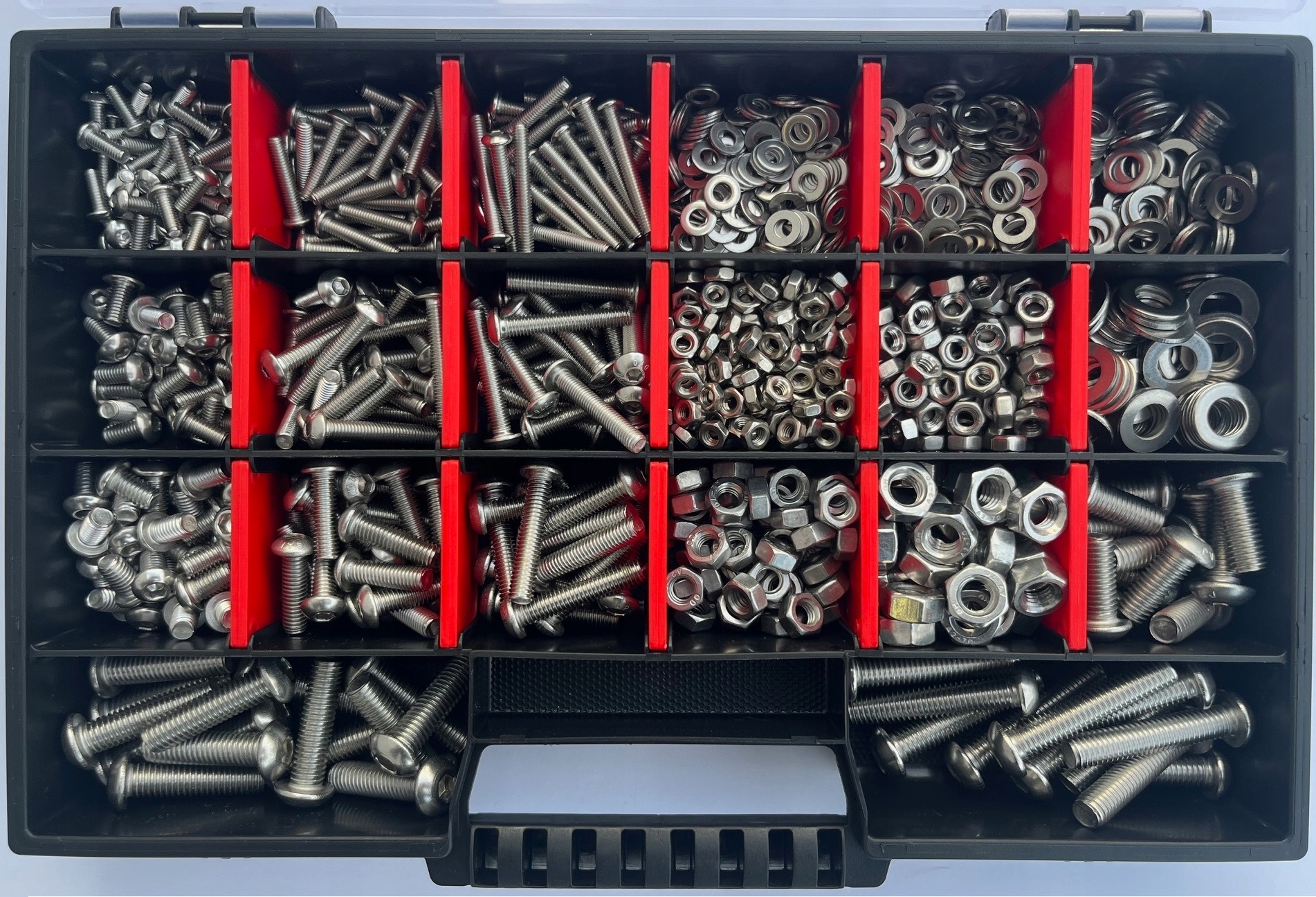 Zestaw śrub nakrętek i podkładek imbus stal nierdzewna A2 925szt. (3)