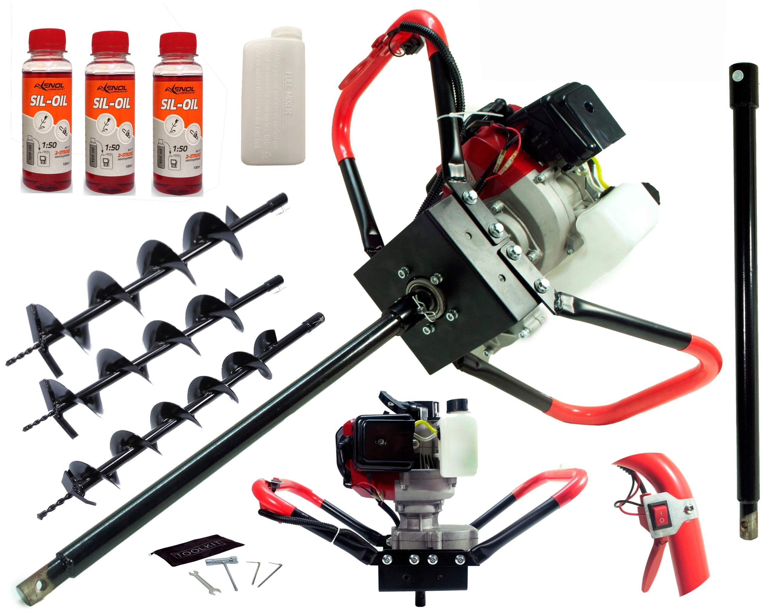 WIERTNICA SPALINOWA ŚWIDER SPALINOWY 3X WIERTŁO 10/15/20CM – MOC 5,2 KM