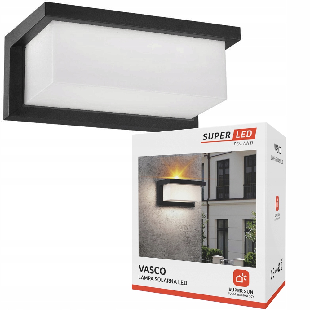 Lampa Solarna Kinkiet ogrodowy Led Czujnik Zmierzchu Ruchu Mocny 300lm