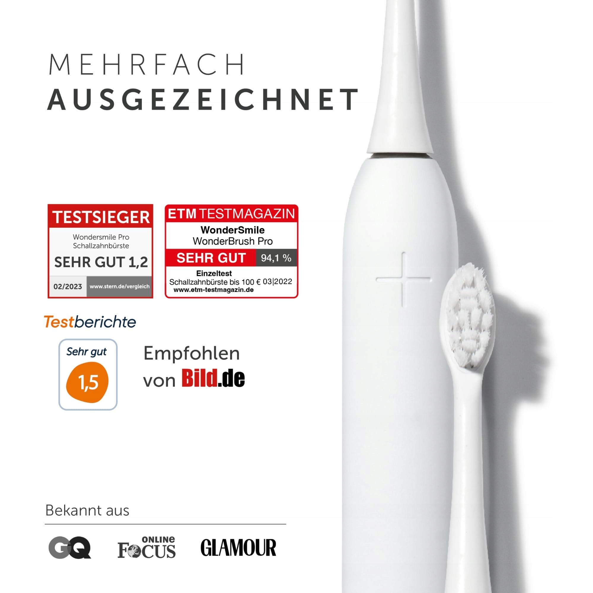 WONDERSMILE Szczoteczka Soniczna PRO Zwycięzca Testu 2025 4 Tryby — miniatura 3