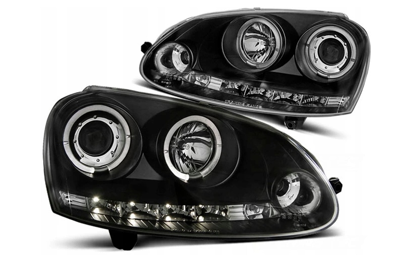 LAMPY REFLEKTORY VW GOLF V 5 OD 2003 DO 2009 Roku RINGI LED Strona zabudowy lewe + prawe