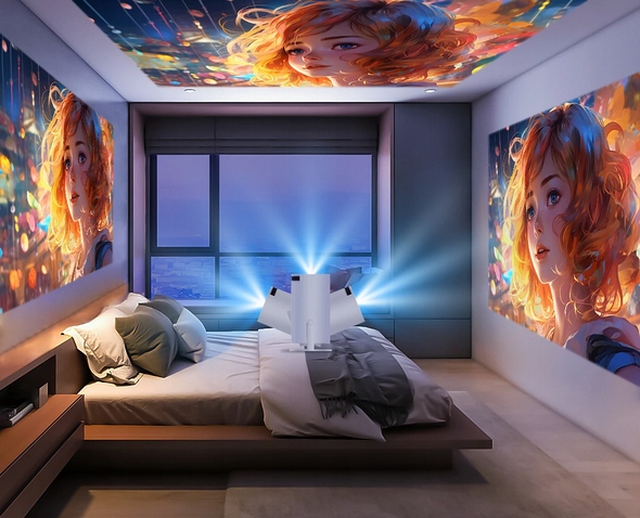 WIFI ANDROID PROJEKTORS PĀRNĒSĀJAMS ROTĀCIJAS VIEDAIS 4K BT 5.0 SKAĻRUNIS Ražotāja kods ER1007