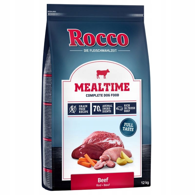 Rocco Krmivo Hovězí 12kg Velký Pytel Suché Krmivo Pro Psa