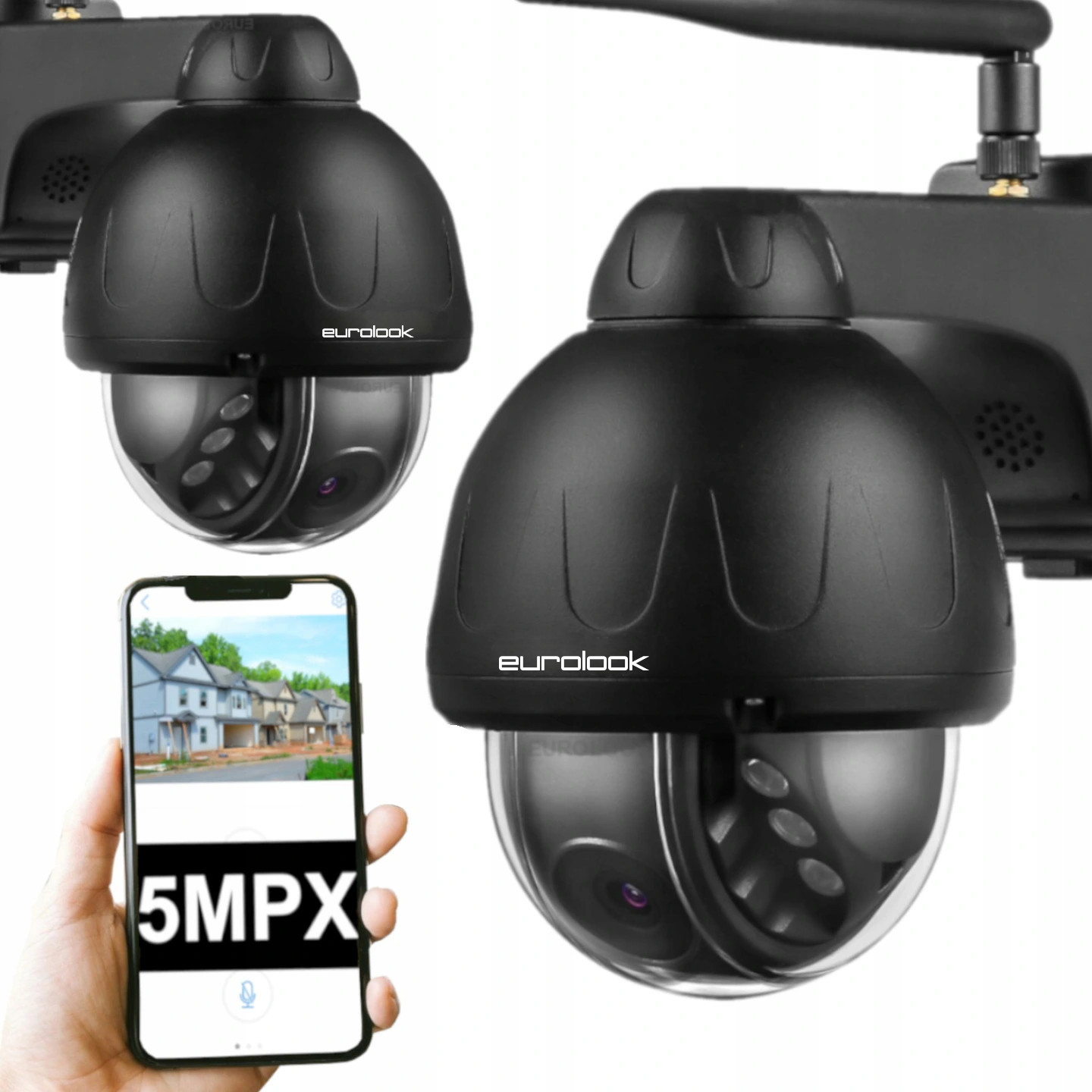 

Kamera Ip Wifi obrotowa 5MPX Nocna Sd Do 128 Gb