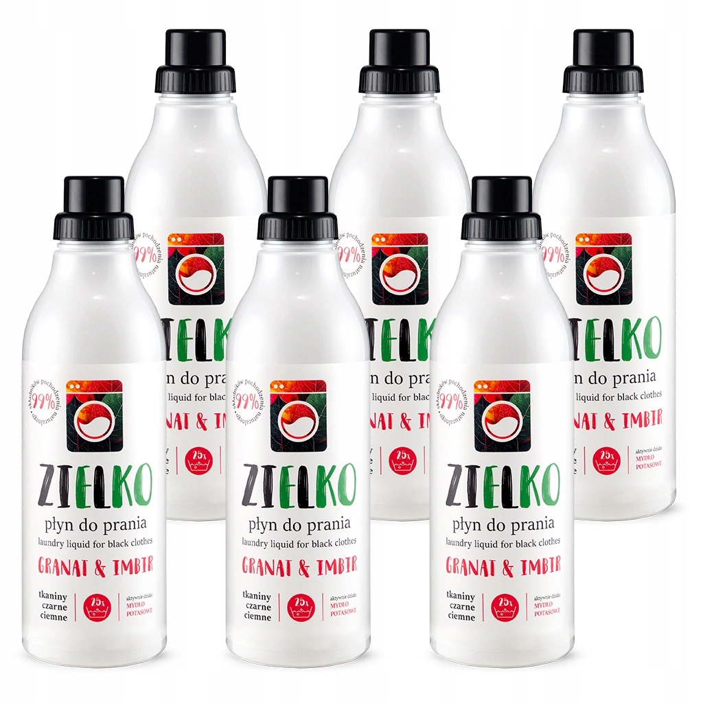 Levně Zielko Přírodní prací prostředek černý, tmavý, odstraňuje skvrny 6 x 1 l (5+1)